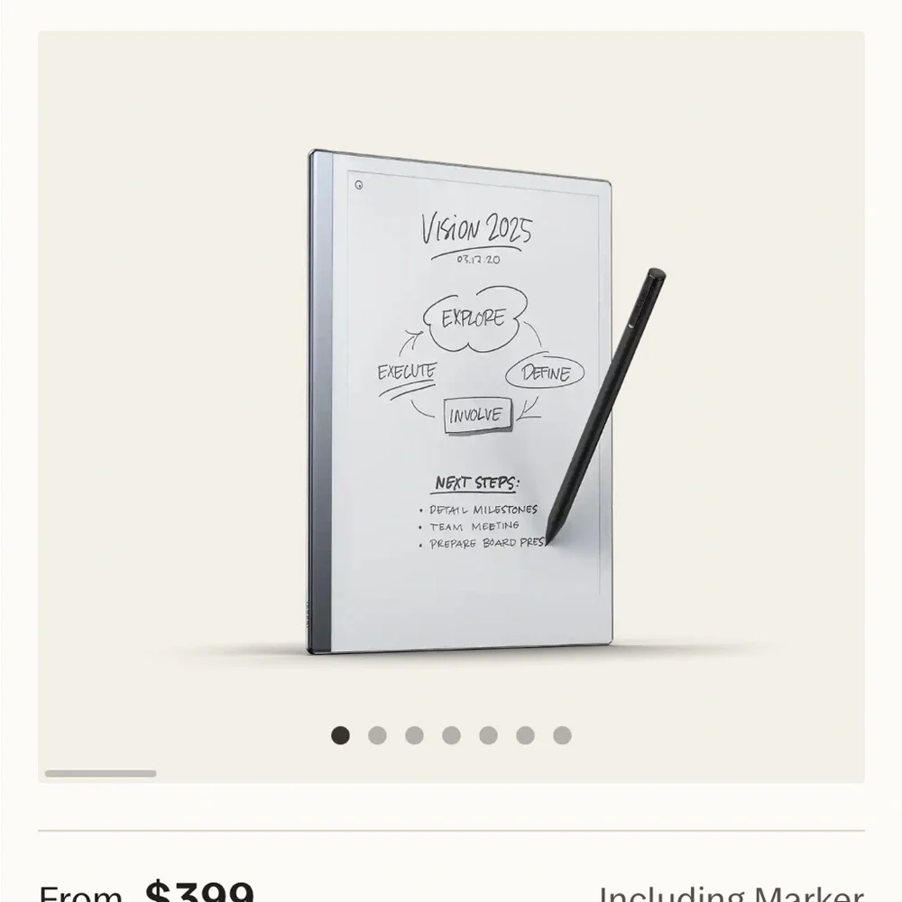 Black Tablet with E-Ink Display and Slim Stylus